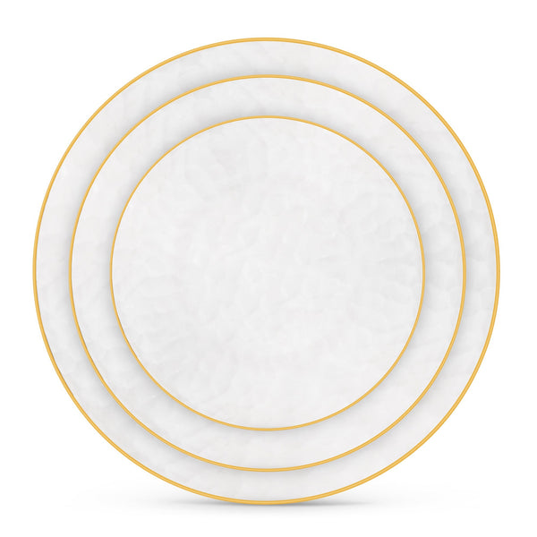 Clear & Gold Rim Hammered Dessert Plates