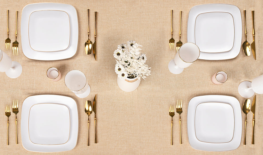 Gilded Pearl Square Plates