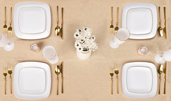 Gilded Pearl Square Dinner Plates 40ct.