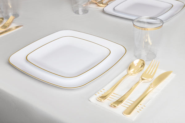 Gilded Pearl Square Salad Plates 40ct.