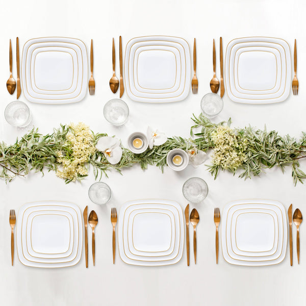 Gilded Pearl Square Salad Plates 10ct.
