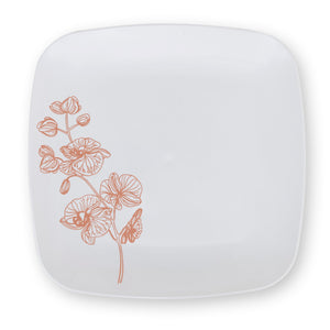 Rose Gold & White Orchid Plates