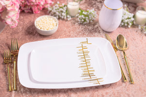 White and Gold Linear Plates