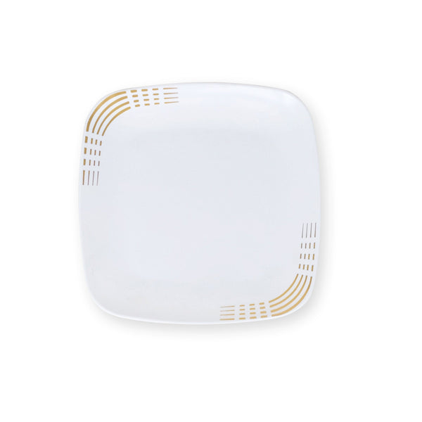 Dashed White & Gold Plates