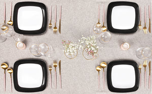 Black Beveled Square Plates