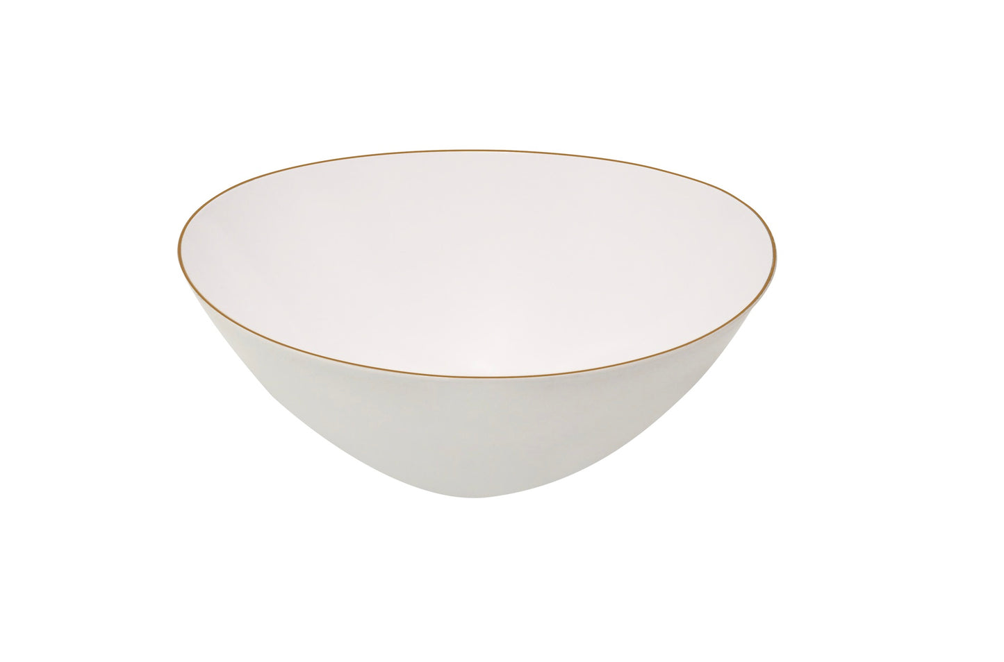 Salad Bowl White and Gold Large